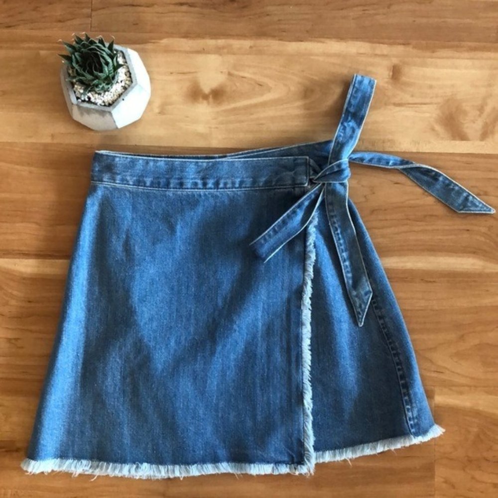 Madewell Raw-Hem Mini Wrap Skirt NWOT